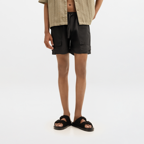 NYLON  SHORTS- BLACK