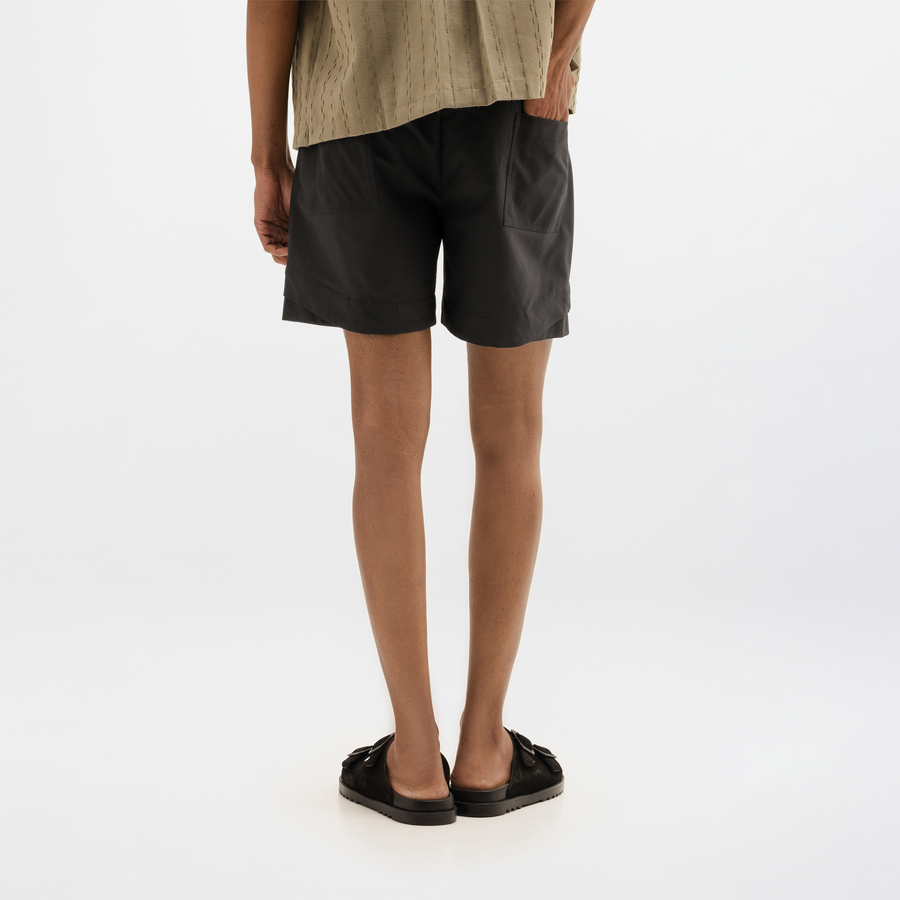 NYLON  SHORTS- BLACK