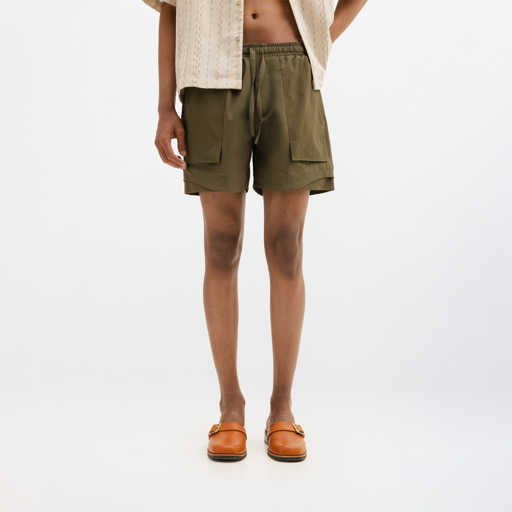 NYLON SHORTS - OLIVE