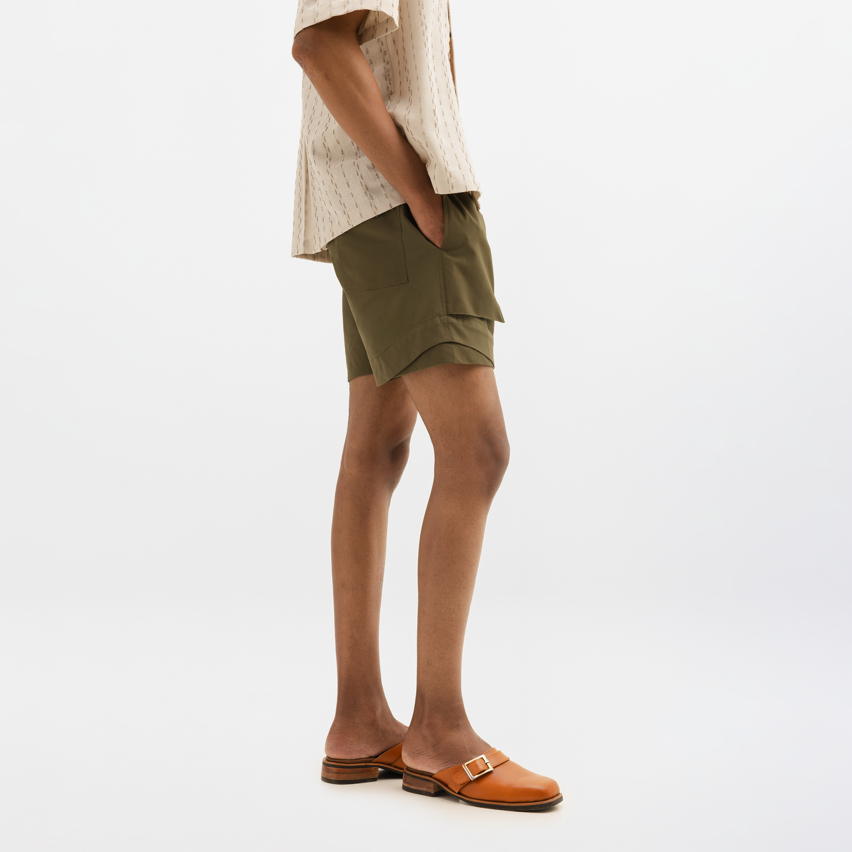 NYLON SHORTS - OLIVE