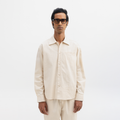 COTTON SPREAD COLLAR SHIRT - NATURAL