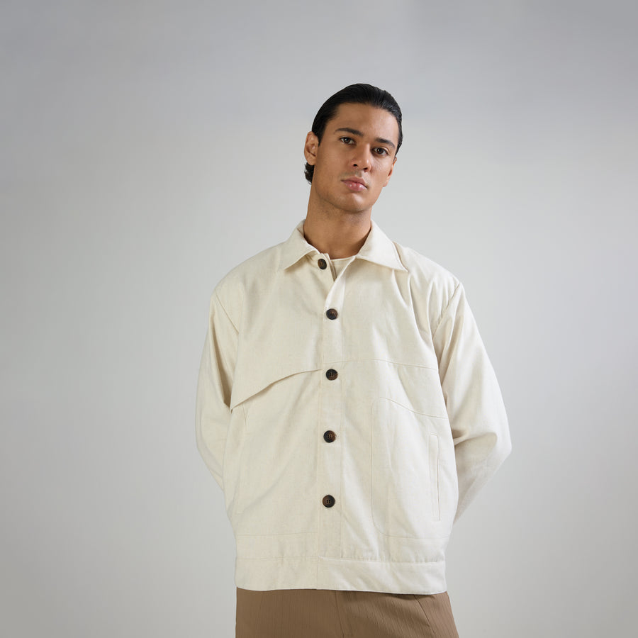 CLASSIC MODULE OVERSHIRT - BEIGE