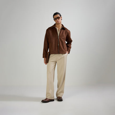 CLASSIC PLEATED TROUSERS - CREAM