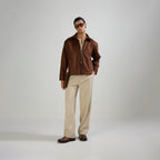 CLASSIC PLEATED TROUSERS - CREAM