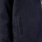 SUEDE TWO-WAY ZIP JACKE - NAVY