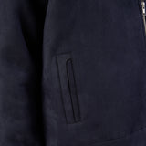 SUEDE TWO-WAY ZIP JACKE - NAVY