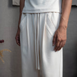 PLEATED CORDS- ALMOND