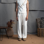 PLEATED CORDS- ALMOND