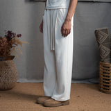 PLEATED CORDS- ALMOND