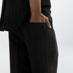 PINSTRIPE YAMAZAKI PANTS - JET BLACK