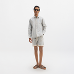 ROLLED-UP HEM SHORTS - AQUA