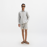 ROLLED-UP HEM SHORTS- AQUA