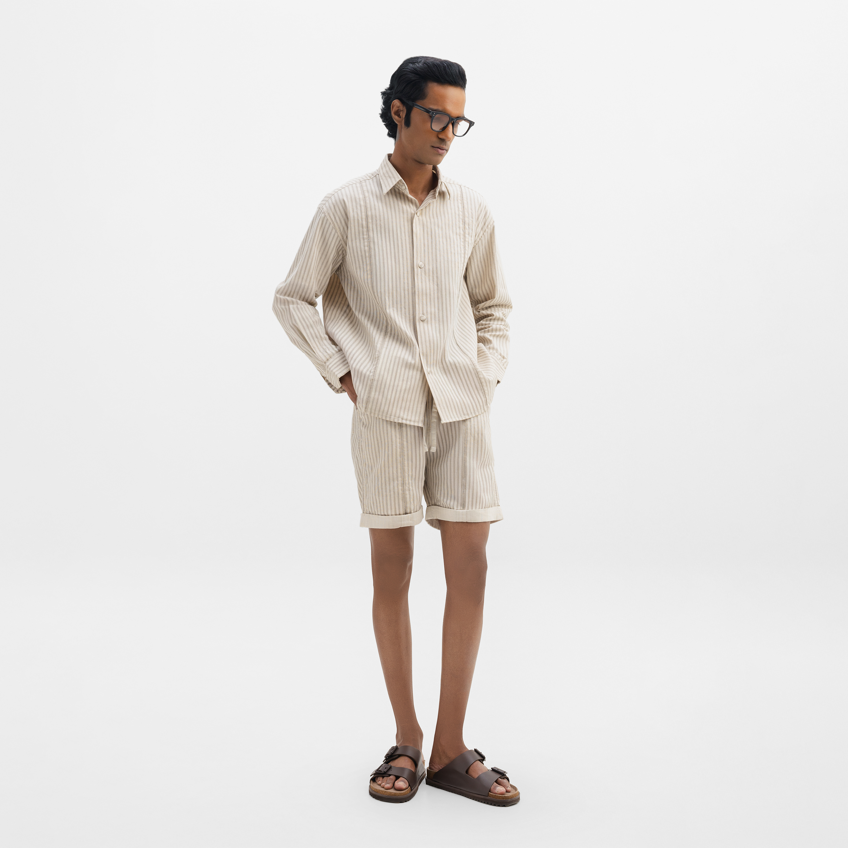 ROLLED-UP HEM SHORTS - DESERT