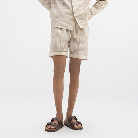 ROLLED-UP HEM SHORTS- DESERT