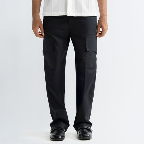 RIPSTOP CARGO PANTS - BLACK