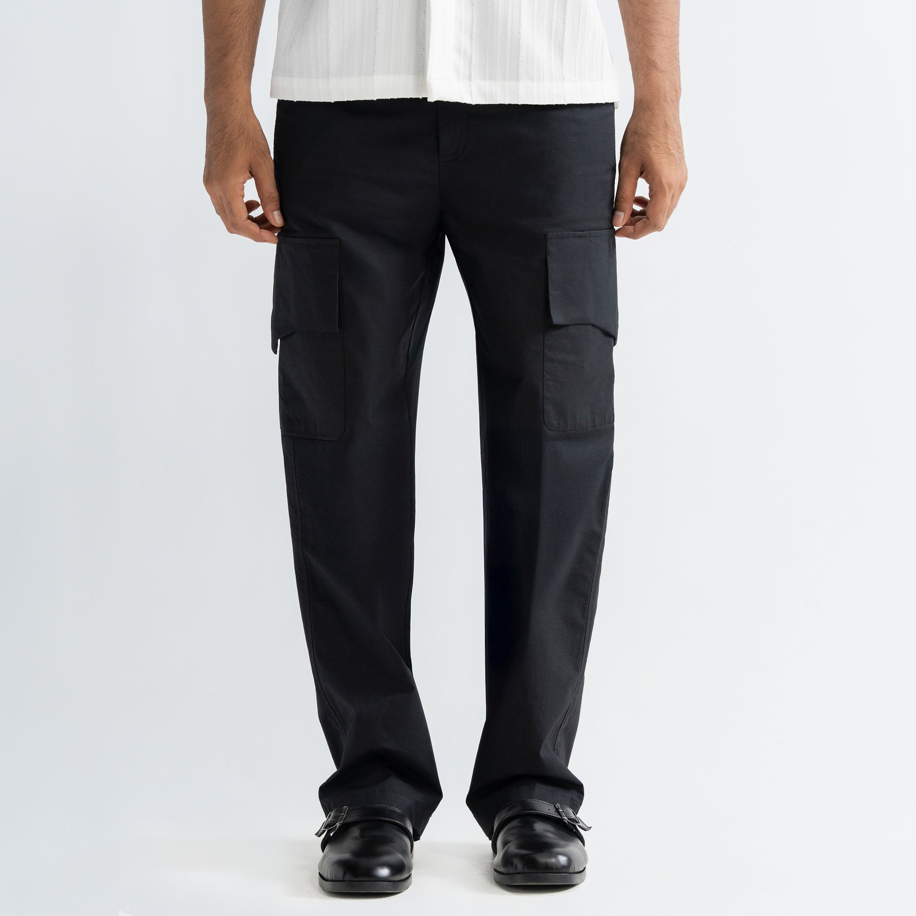 RIPSTOP CARGO PANTS - BLACK