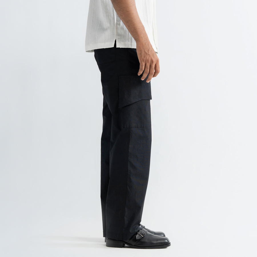 RIPSTOP CARGO PANTS - BLACK