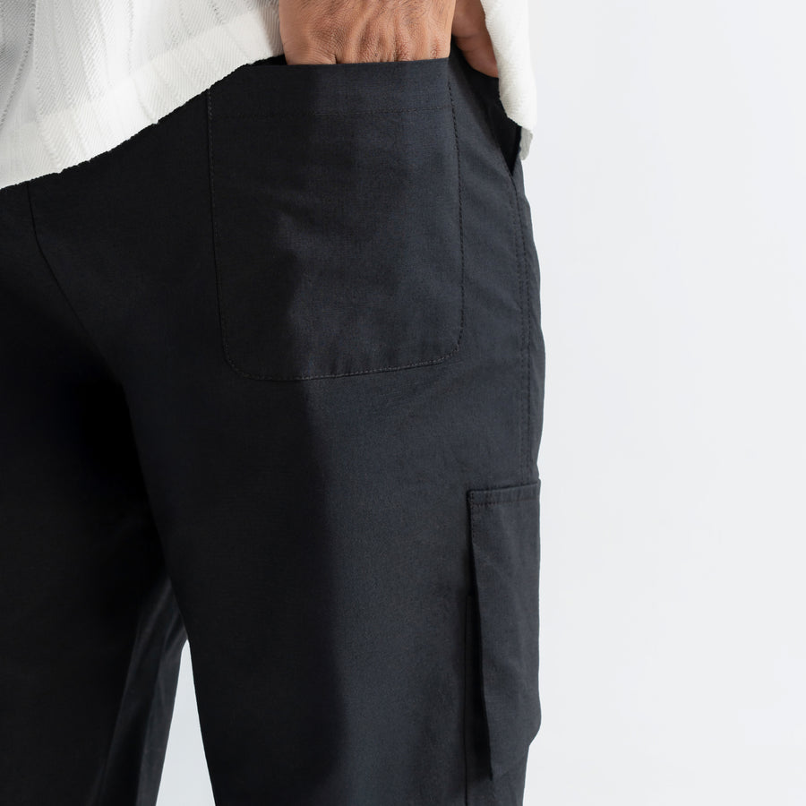 RIPSTOP CARGO PANTS - BLACK