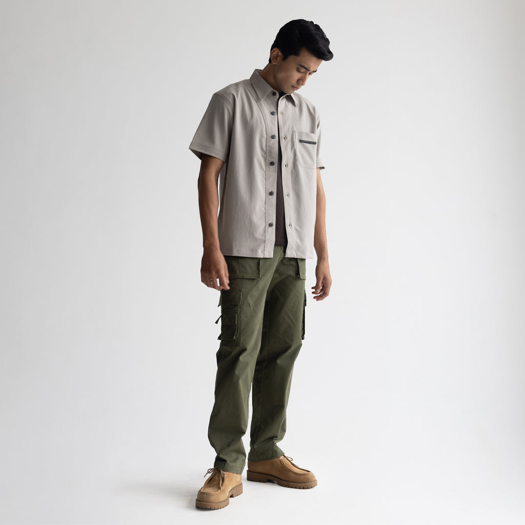 CRINKLE SHIRT - PALE CEMENT