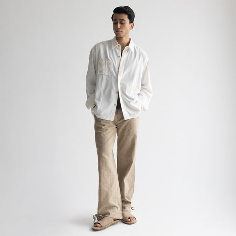 SEER SUCKER PYJAMA - KHAKI