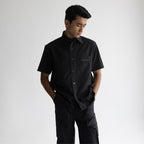 CRINKLE SHIRT - JET BLACK