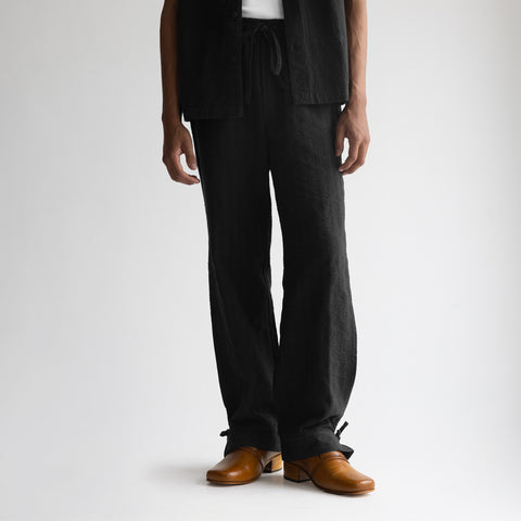 SEER SUCKER PYJAMA - BLACK