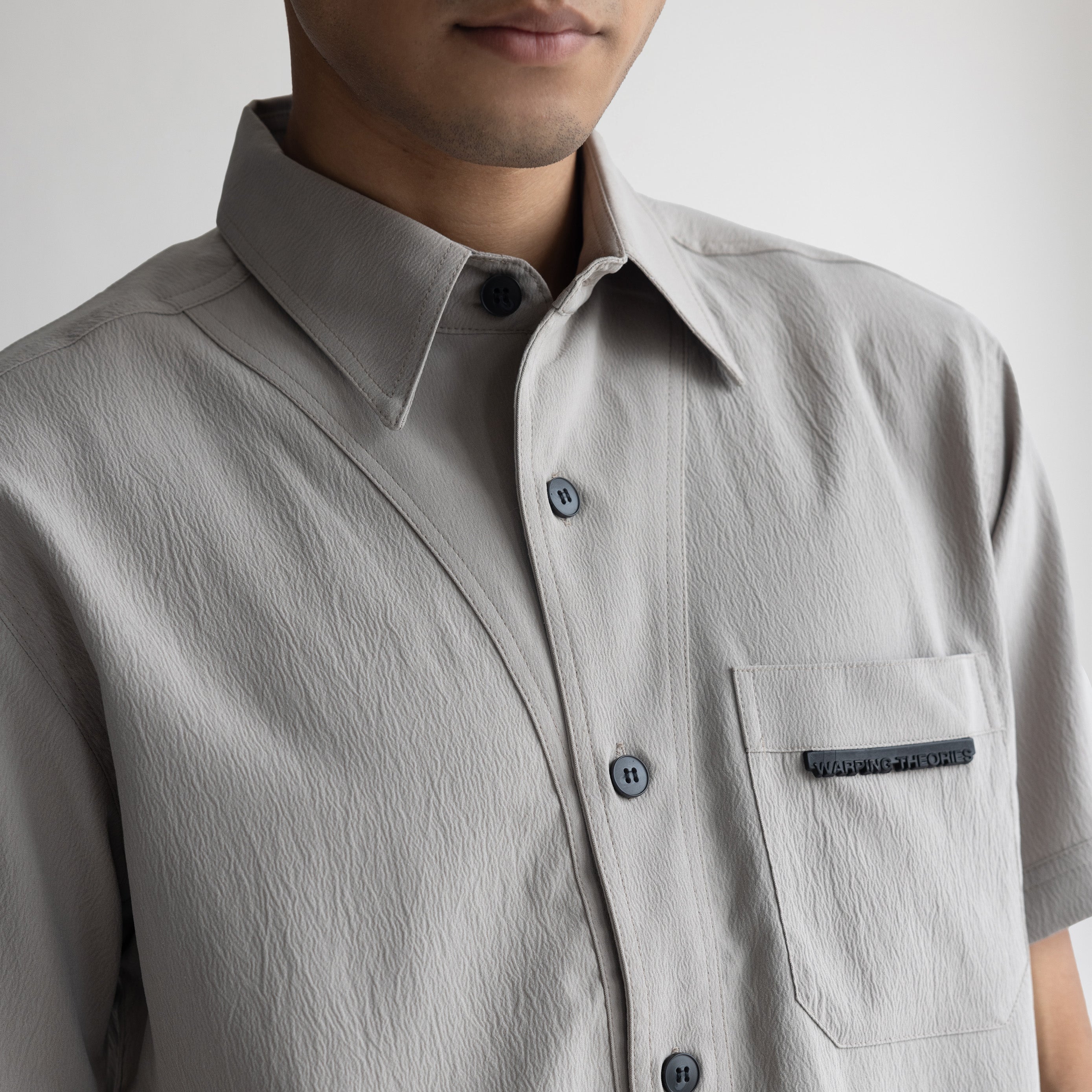 CRINKLE SHIRT - PALE CEMENT