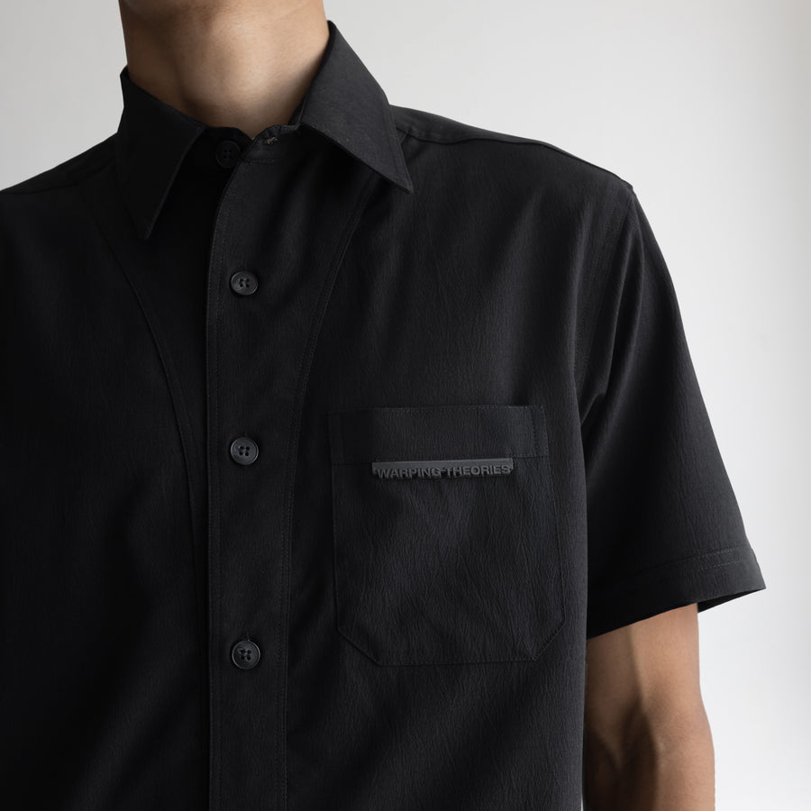CRINKLE SHIRT- JET BLACK