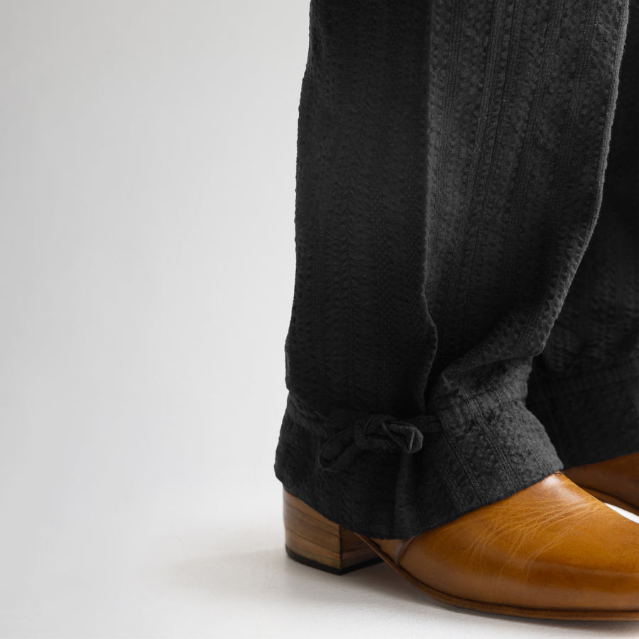 SEER SUCKER PYJAMA - BLACK