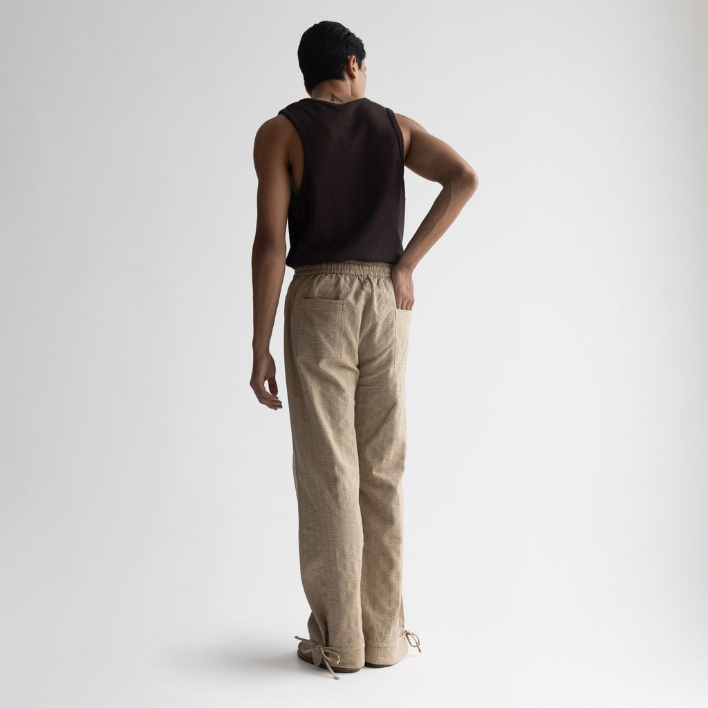 SEER SUCKER PYJAMA - KHAKI