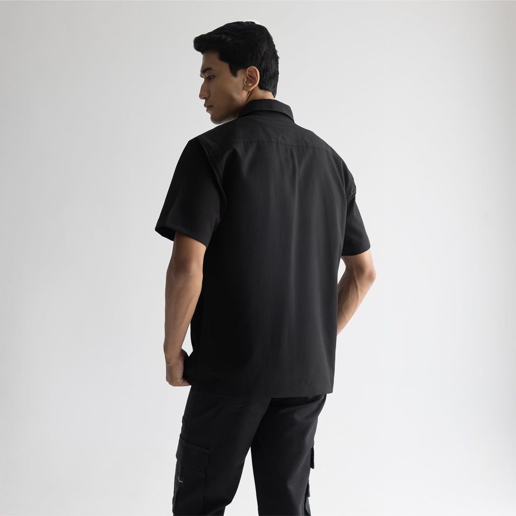 CRINKLE SHIRT - JET BLACK