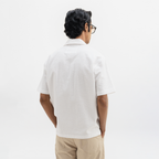 SEER SUCKER CUBAN SHIRT - WHITE