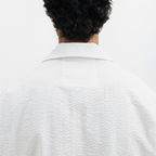 SEER SUCKER CUBAN SHIRT - WHITE