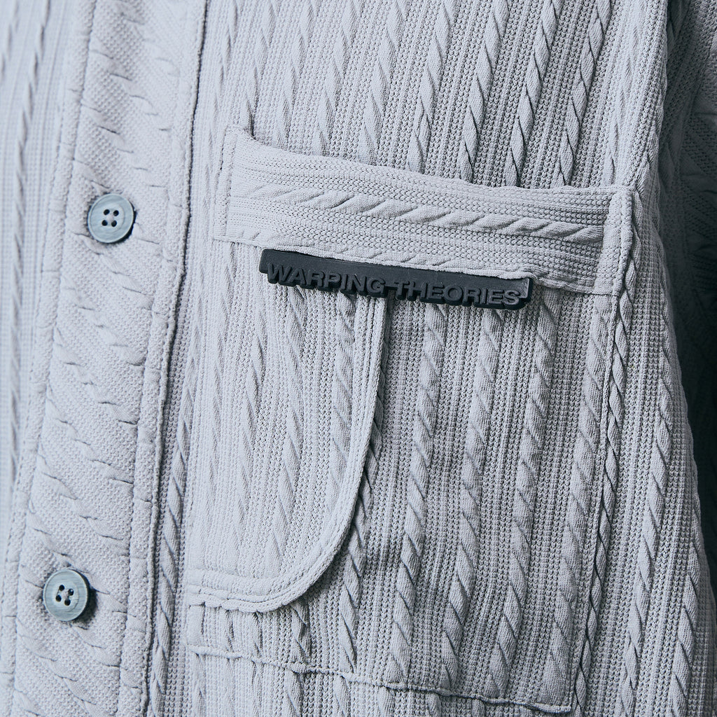 CABLE KNIT SHIRT - FROZEN GREY