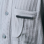 CABLE KNIT SHIRT - FROZEN GREY