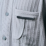 CABLE KNIT SHIRT- FROZEN GREY