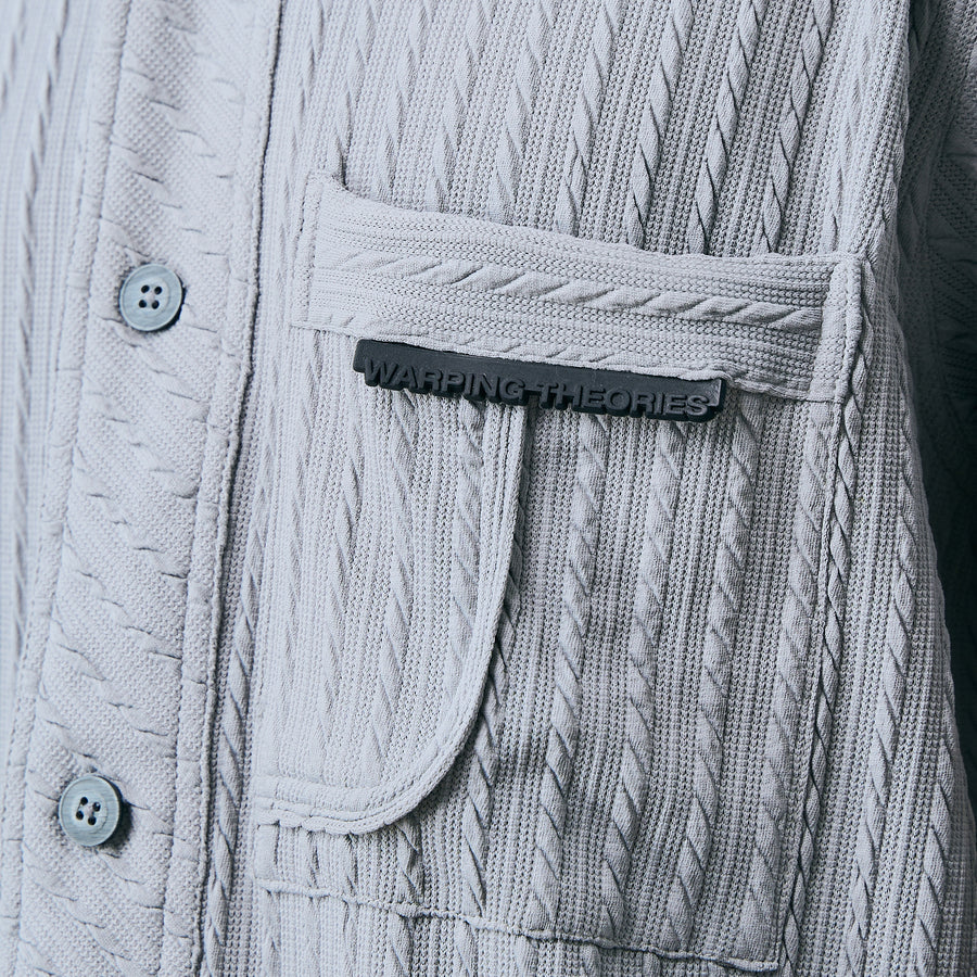 CABLE KNIT SHIRT- FROZEN GREY