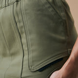 WARPED PANEL SKIRT- ARTICHOKE
