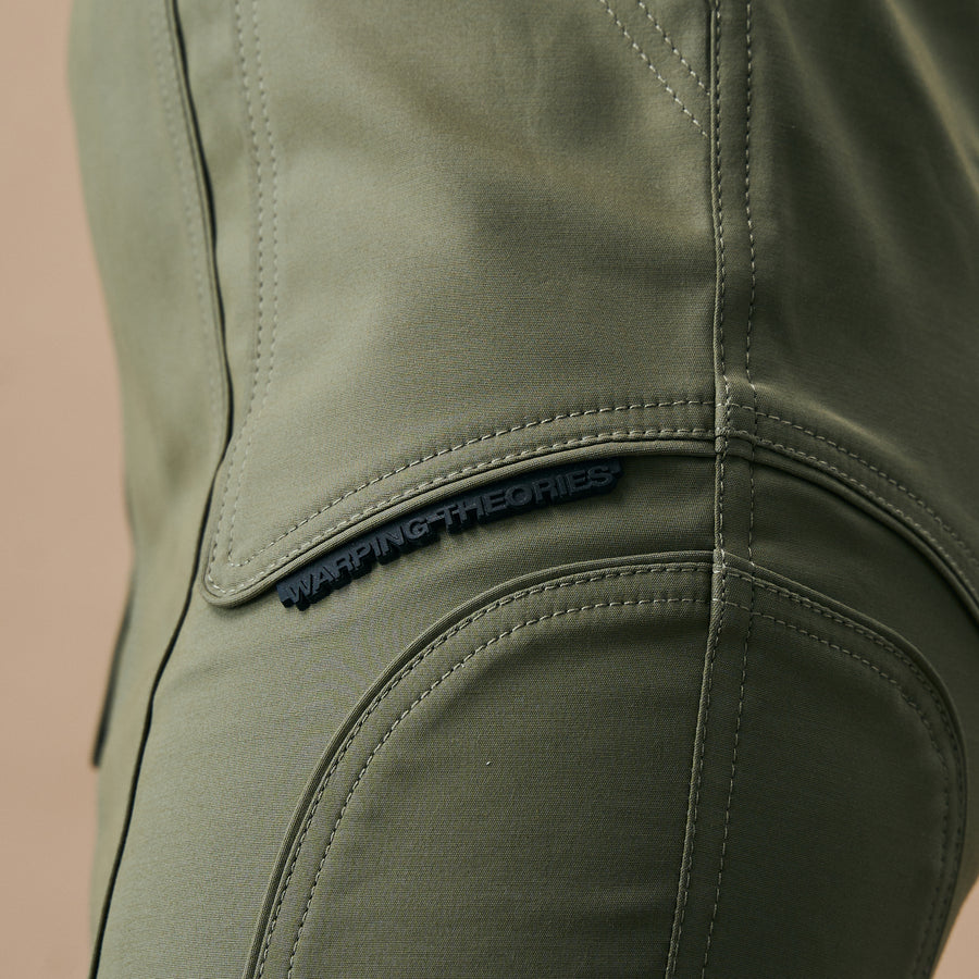 WARPED PANEL SKIRT- ARTICHOKE