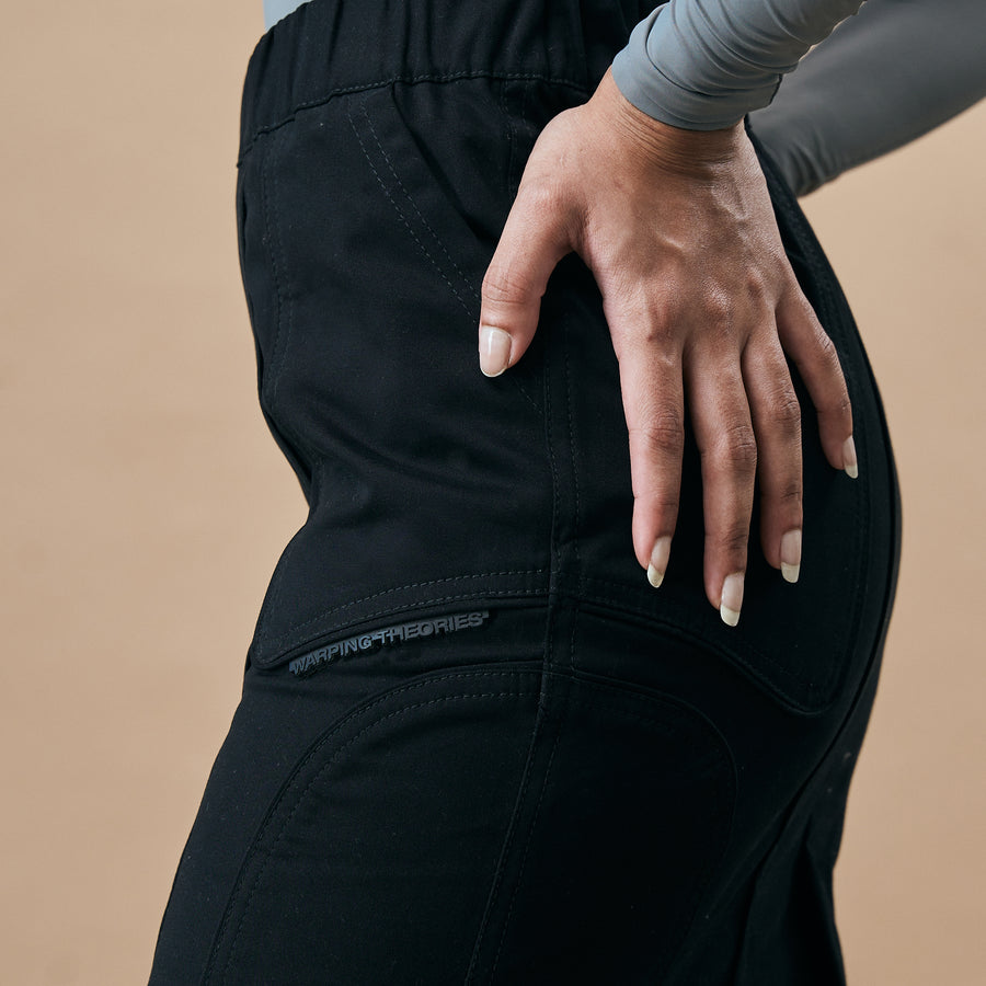 WARPED PANEL SKIRT- CARBON BLACK