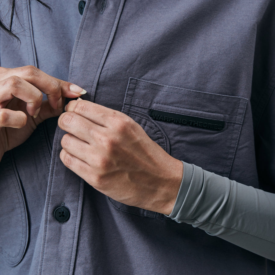 WARPED PANEL SHIRT- MOON GREY