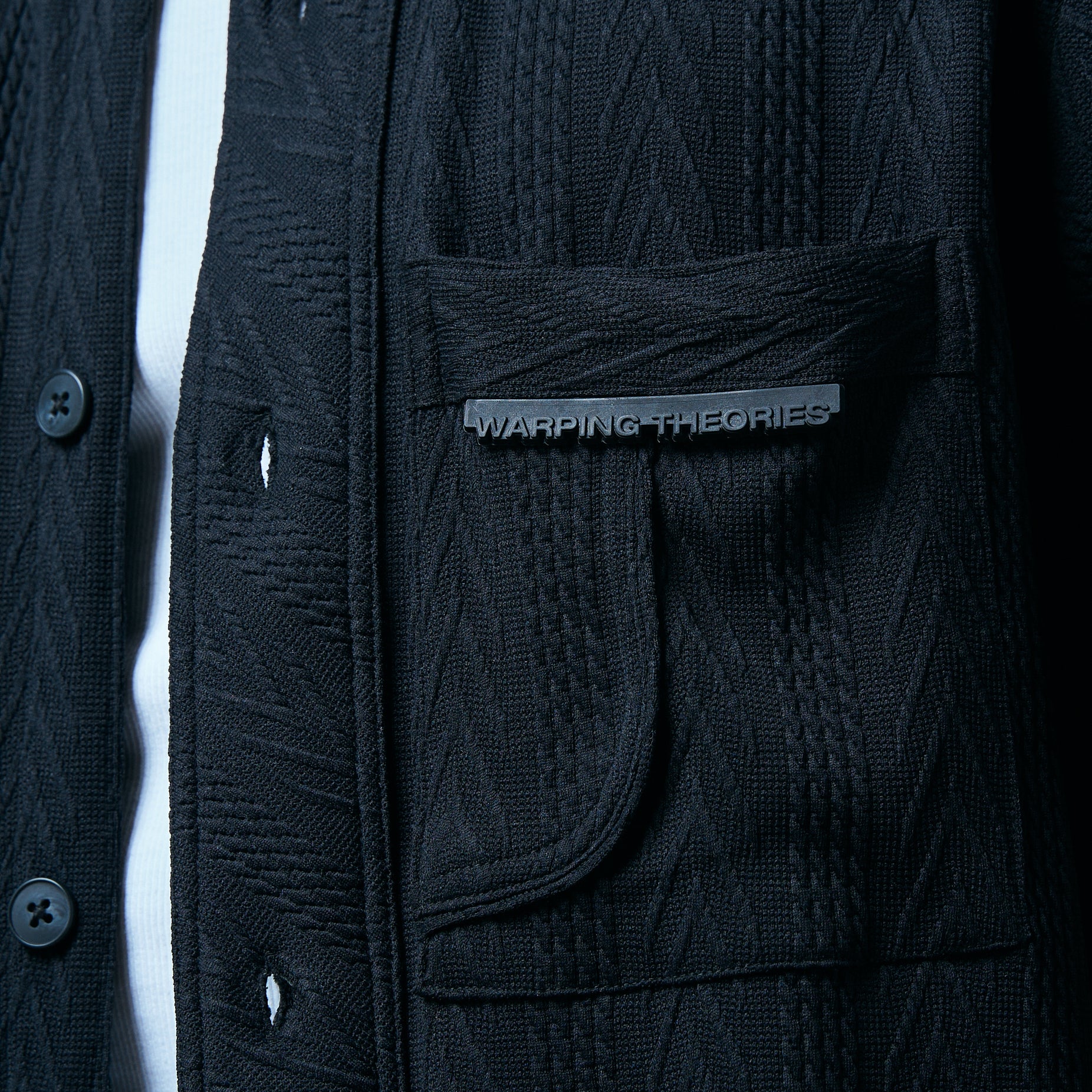 CABLE KNIT SHIRT - SPACE BLACK