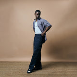 WARPED PANEL SHIRT- MOON GREY