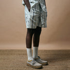 CROSS CUT STRIPE SHORTS- SEA FOAM
