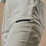 WARPED CUT HIGH RISE STRAIGHT LEG PANTS- OAT CREAM