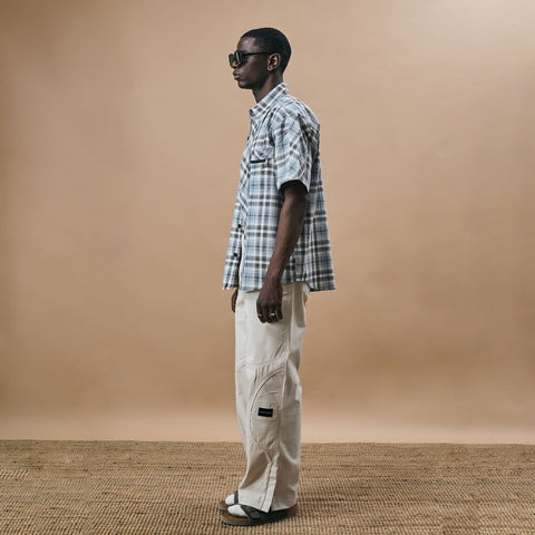 CROSS CUT CHECKS SHIRT- JADED BLUE