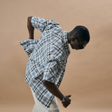 CROSS CUT CHECKS SHIRT- JADED BLUE
