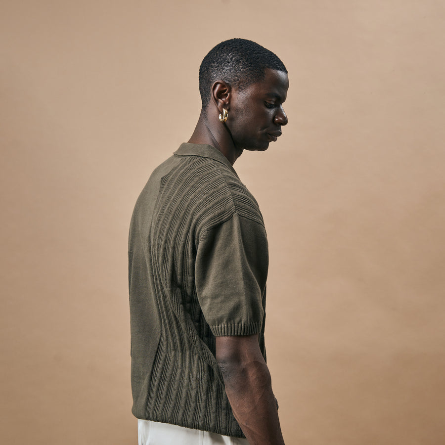 OLD MONEY POLO T SHIRT - DARK SAGE