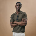 OLD MONEY POLO T SHIRT - DARK SAGE