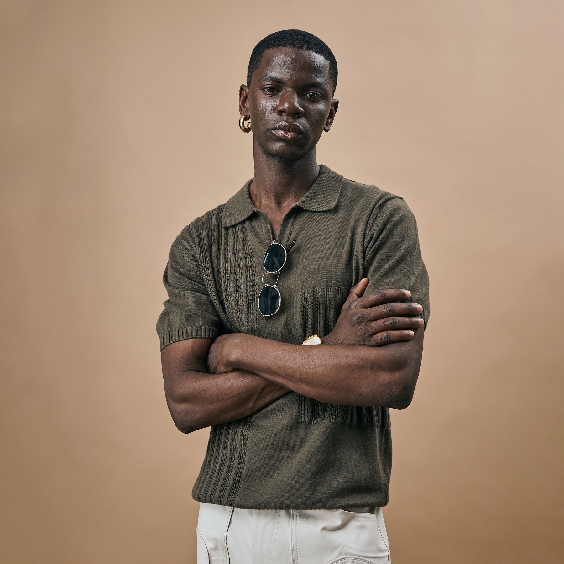 OLD MONEY POLO T SHIRT - DARK SAGE